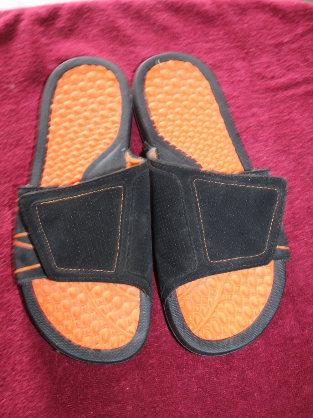 Men's Slide Sandals Black and Orange